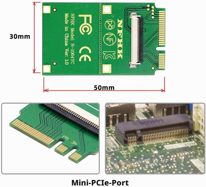 xiwai Mini PCI-E &amp; NGFF A+E auf SATA 3.0 4 Ports Adapterkabel 6 Gbit/s – Erweitern Sie Ihre SSD Spei