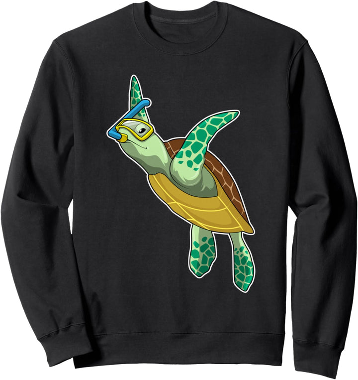 Schildkröte Tauchen Schwimmbrille Schnorchel Sweatshirt