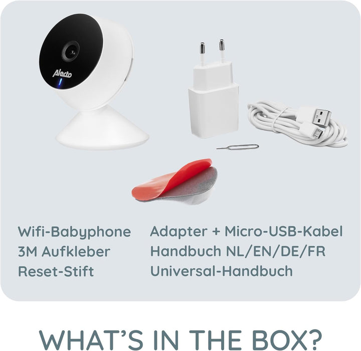 Alecto Smartbaby5 Babyphone mit Kamera - WLAN Babyphone mit Kamera - Gegensprechfunktion - Infrarot-