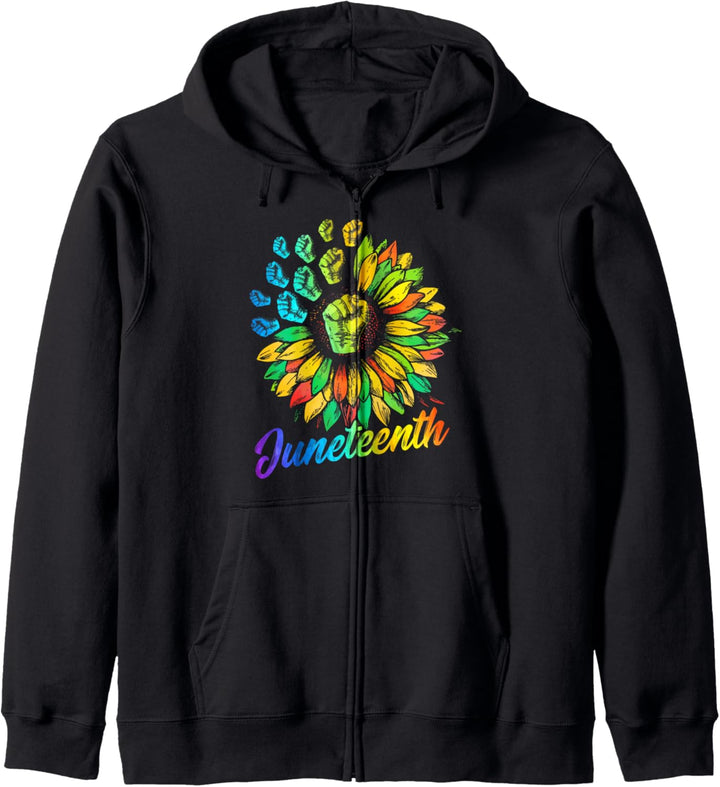 Juneteenth Sonnenblume Schwarze Geschichte African American Kapuzenjacke