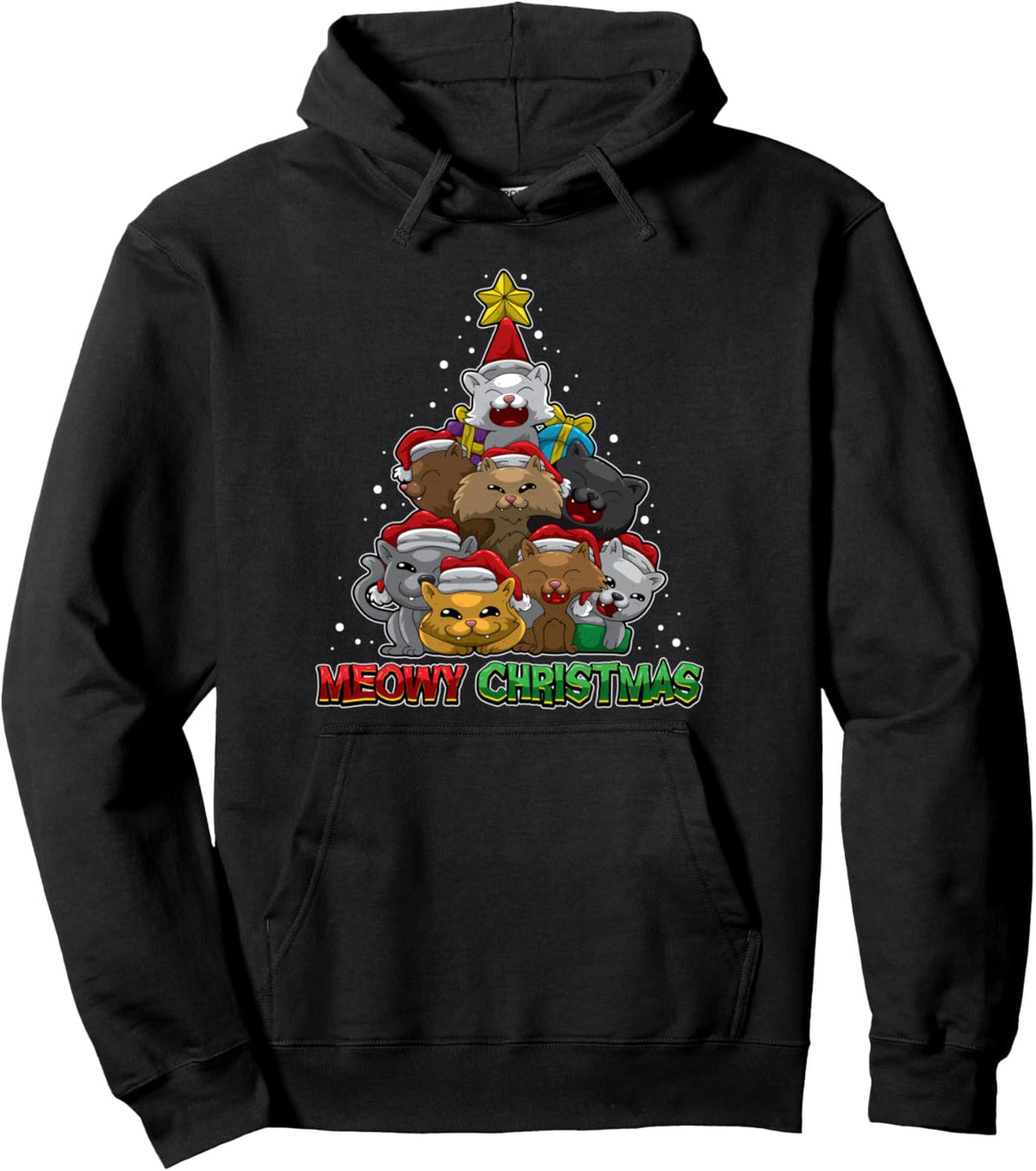 Meowy Christmas - Frohe Weihnachten für Katzenbesitzer Pullover Hoodie