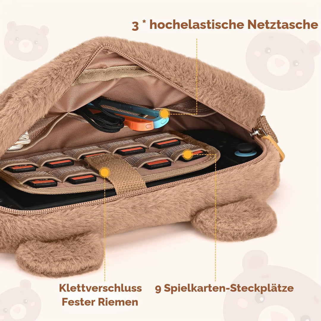 innoAura Schutzhülle für Switch 2 Modell 2025, Switch 2 Tragetasche, mit abnehmbarem Schultergurt, S