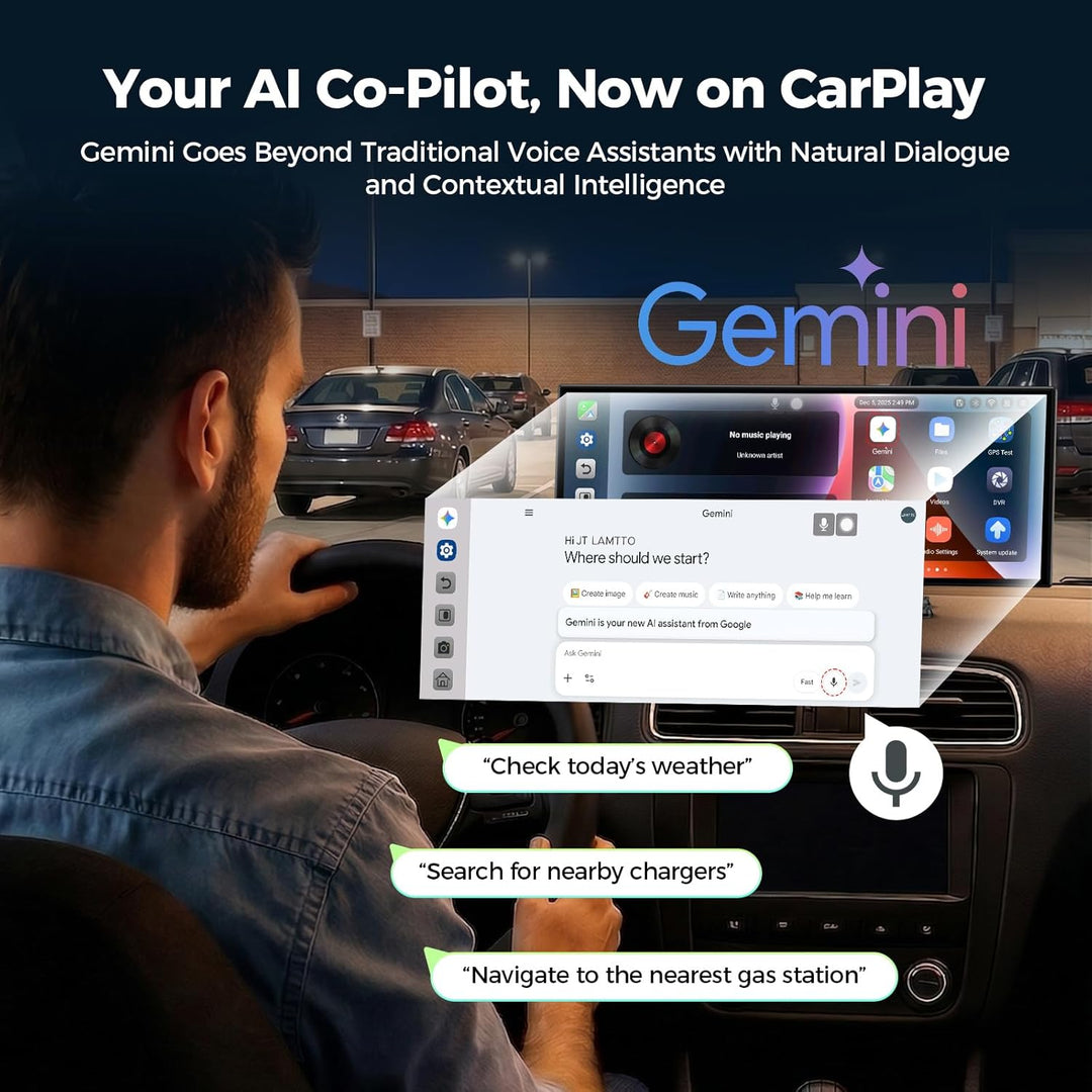 LAMTTO 11 Zoll Wireless CarPlay Android Auto Display mit Gemini AI Android 15 Autoradio 8-Kern 4+64G