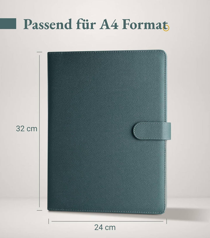 Mymazn Klemmbrett A4 mit Deckel, Mappe A4 Schreibmappe Klemmbrettmappe, PU-Leder Konferenzmappe mit