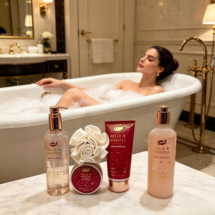 Badegarnitur - Badewanne kupferrosa - Brombeere