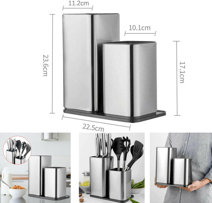 2 in 1 Speicherdesign Einzigartiges Messerblock Ohne Messer Universal Edelstahl Messerblockhalter un