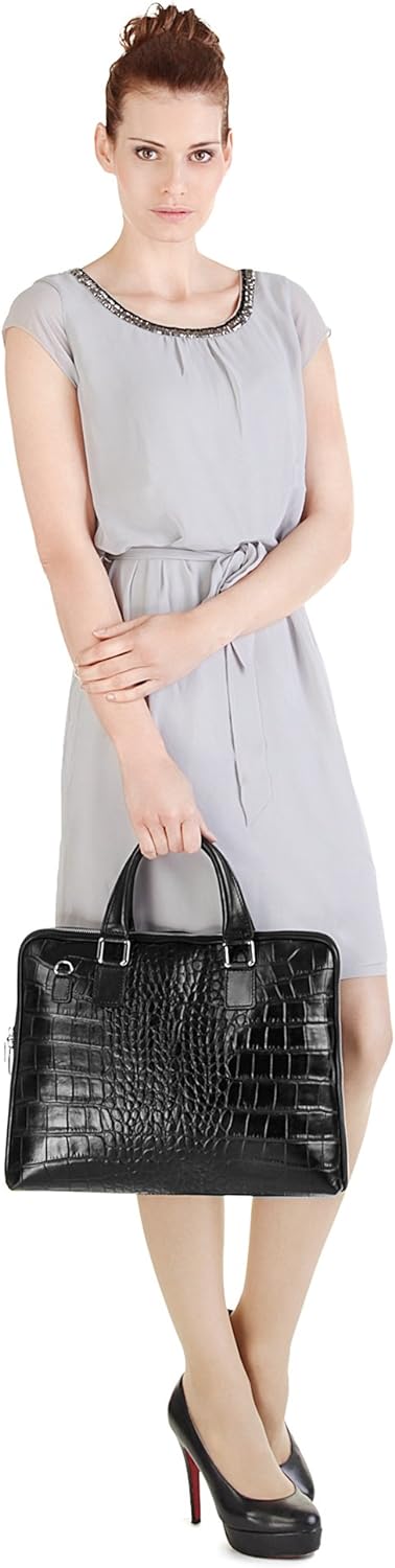 Cluty Aktentasche echt Leder schwarz Damen - 016848