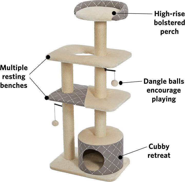 Midwest Homes for Pets Kratzbaum, Modell 138T-MRD, Tower-Katzenmöbel, 5 Ebenen, mit Sisal umwickelte