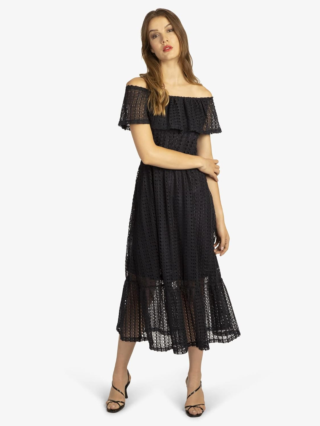 ApartFashion Damen Maxispitzenkleid Kleid 34 Navy, 34 Navy