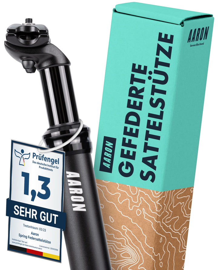 AARON Spring Federsattelstütze mit 27,2, 30,9 oder 31,6 mm Durchmesser - Gefederte Aluminium Sattels