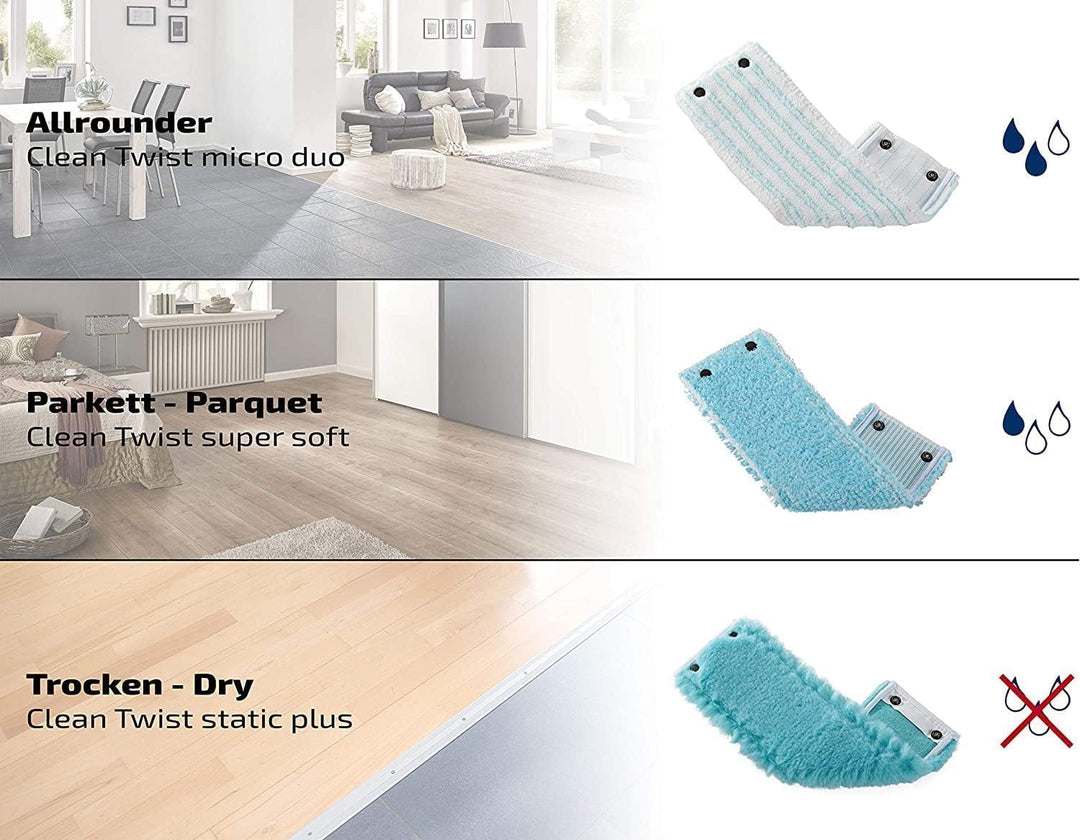 Leifheit Original Wischbezug CLEAN TWIST XL micro duo, für alle Bodenarten, Bodenwischer Ersatzbezug