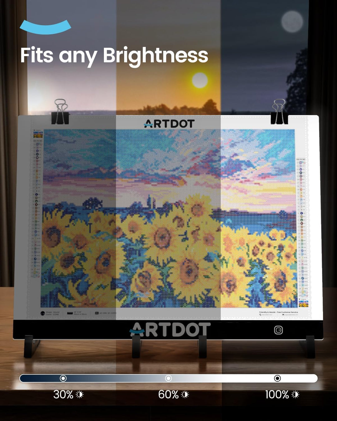 ARTDOT Leuchttisch A3 für 5D Diamond Painting Zubehör, Einstellbare Helligkeit Diamant Painting Lich