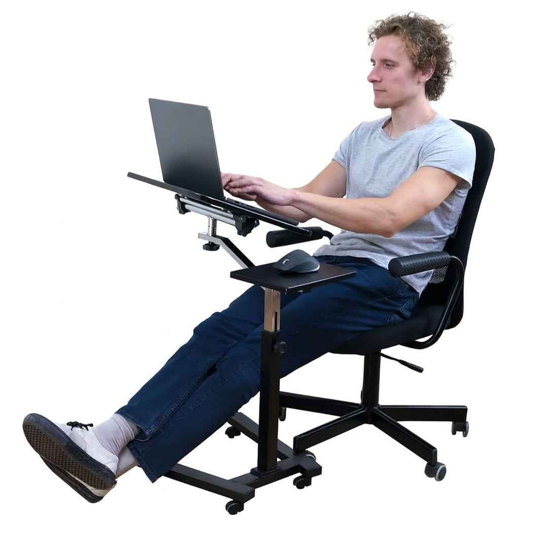 Tatkraft Joy Laptoptisch Hohenverstellbar mit Mausablage, Laptop Rolltisch, Stehtisch Mobil, Höhen O