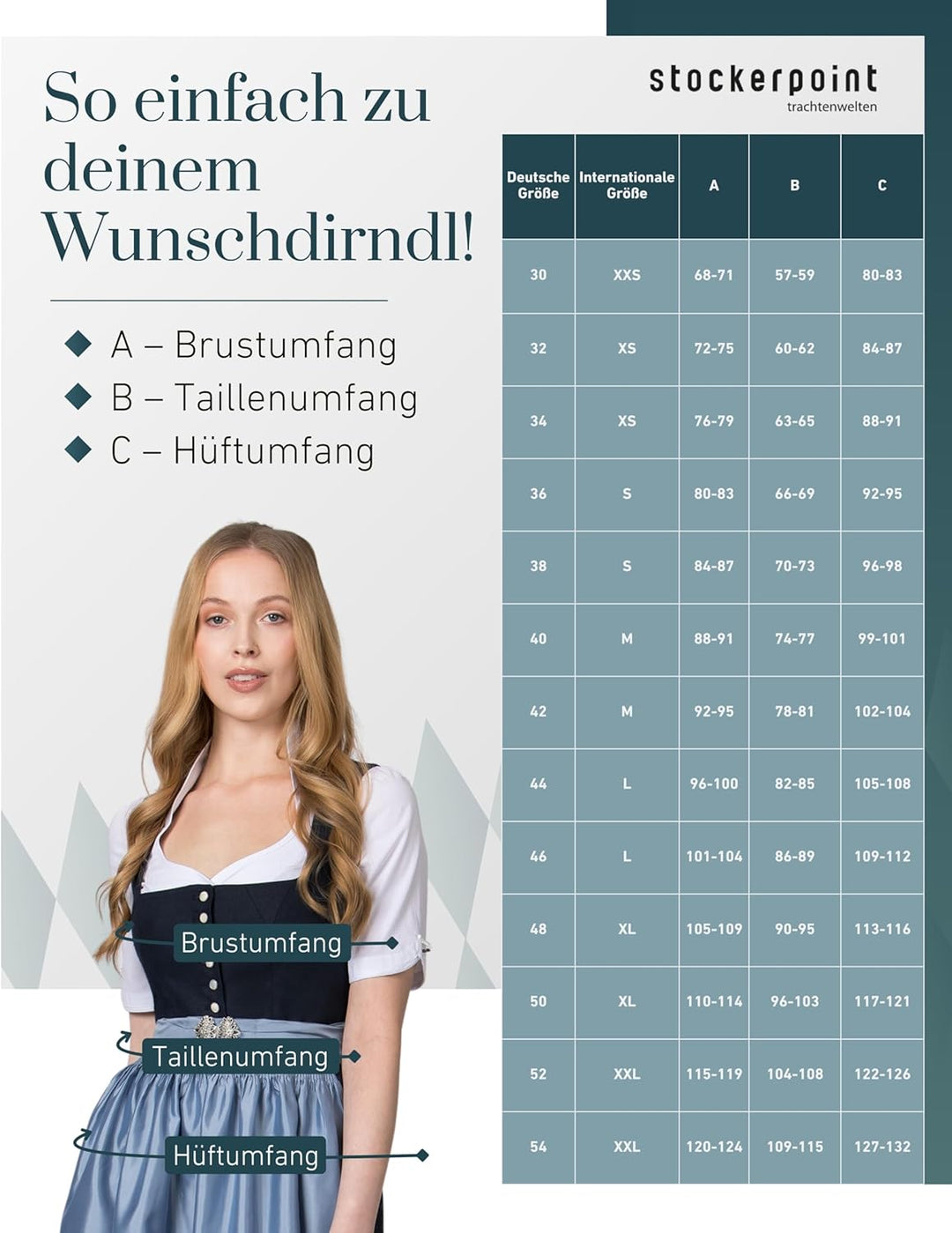 Stockerpoint Damen Dirndl Sieglinde Kleid für besondere Anlässe 40 Nachtblau, 40 Nachtblau