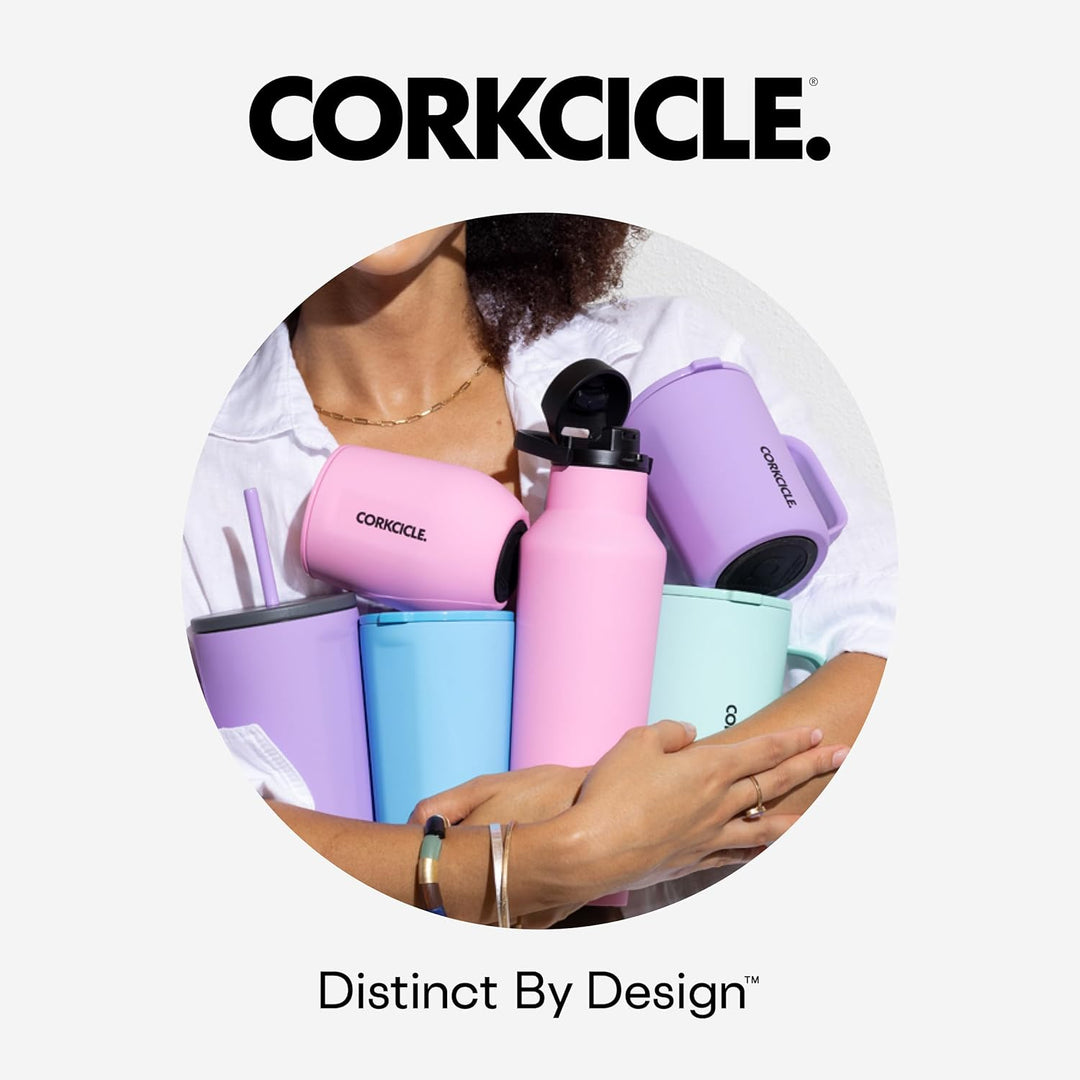 Corkcicle Isolierte Kantinen-Reise-Wasserflasche, dreifach isolierter Edelstahl, leicht zu greifende