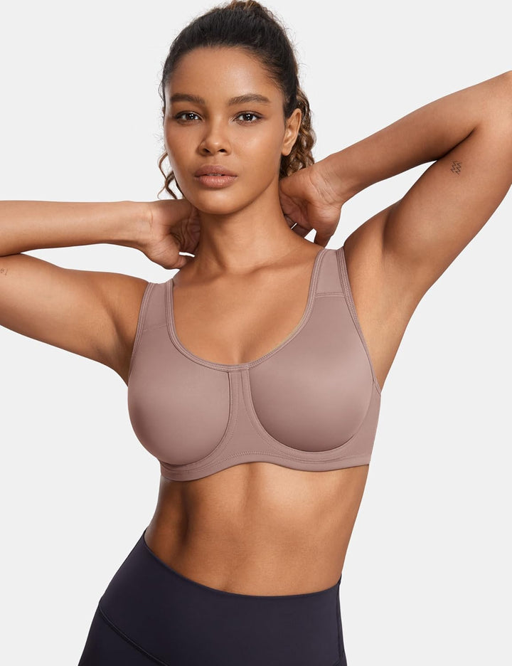 SYROKAN Damen Starker Halt Sports BH Grosse Brüste mit Bügel für Grosse Grössen | mit Bügel, Grosse