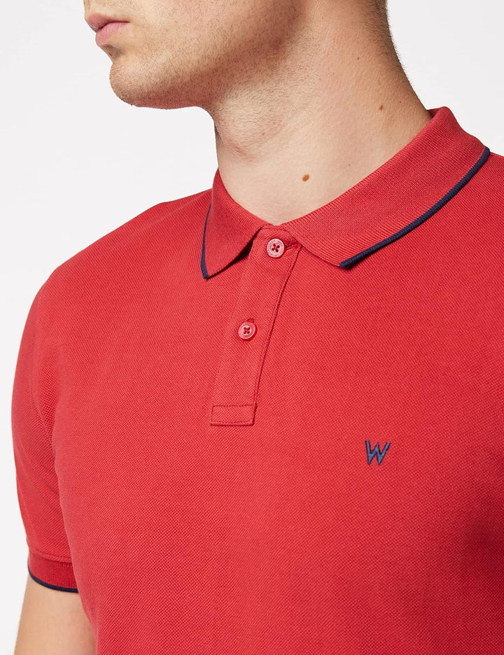 Wrangler Herren Polo Shirt Navy Shirt (1er Pack) S Rot (Red X47), S Rot (Red X47)