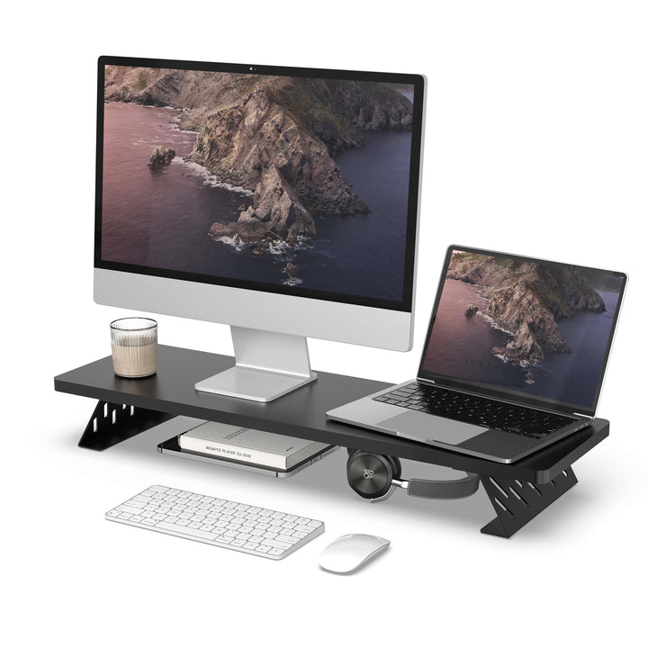 Fenge Dual Monitorständer mit Modernen Metallfüssen Multifunktionaler Bildschirmständer für Computer