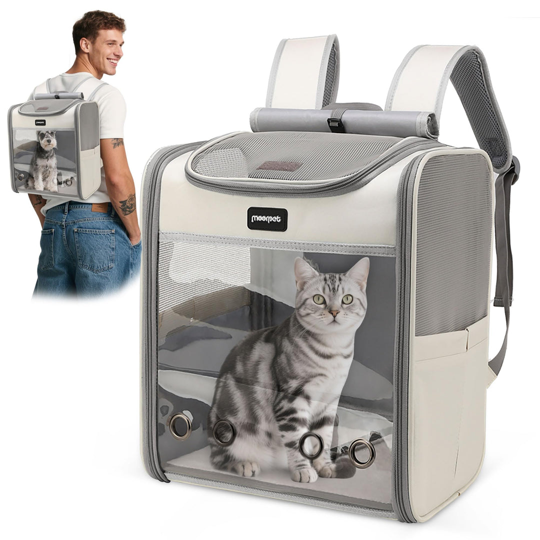ALLSOPETS Katzenrucksack grosse Katzen, Faltbarer Hunde- und Katzen Rucksack, Atmungsaktive Tragetas