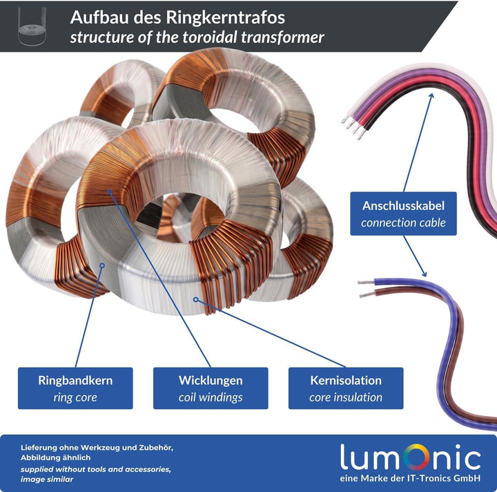 Sedlbauer Ringkerntrafo Transformator 1000VA 2x12V für Audio, Industrie, Halogen und Schienensysteme