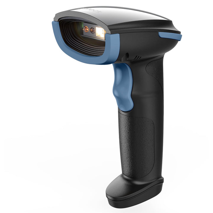 Inateck Barcode Scanner Kabellos, 1D 2D QR Code Scanner, BCST-23 Blau | 3-in-1 mit Bluetooth, 2,4 GH