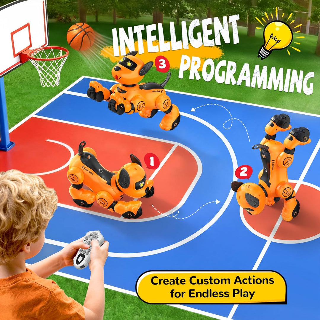 anysun Roboter Hund, Roboterhund Wiederaufladbar, Programmierbares Roboter-Spielzeug mit Follow-Funk