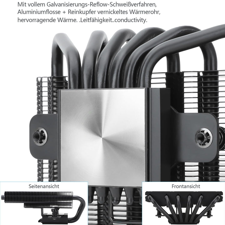 Thermalright AXP120-X67 BLACK ARGB Low-Profile-CPU-Luftkühler mit recht 120-mm-TL-C12015B-S PWM-Lüft
