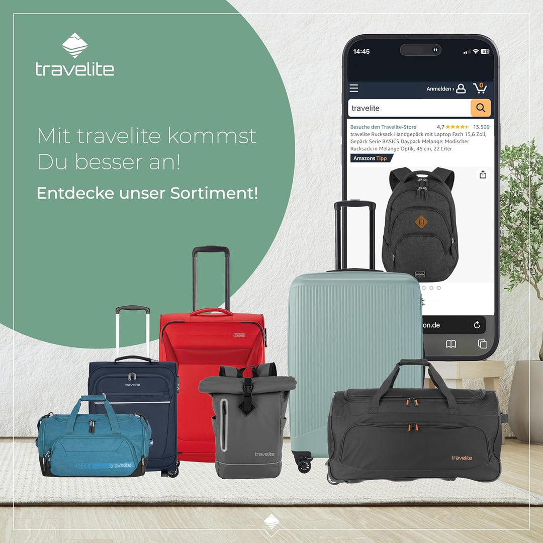 Travelite Rucksack Handgepäck mit Laptop Fach 15,6 Zoll, Gepäck Serie BASICS Daypack Melange: Modisc
