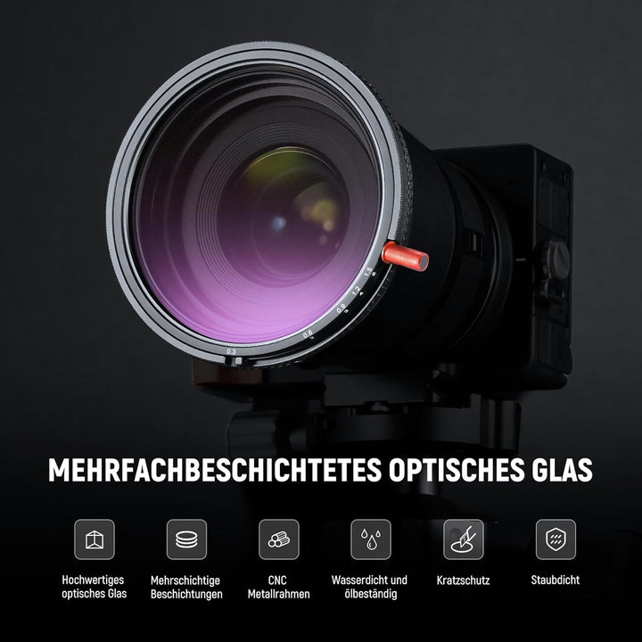 NEEWER 77mm 3 in 1 variabler ND Filter + CPL + Black Diffusion 1/4, ND2-32 (1-5 Stop) Kamera Objekti