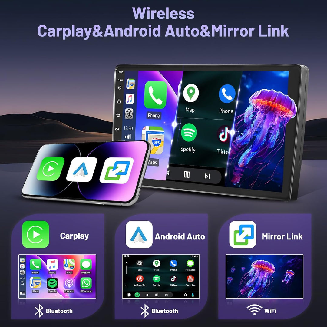 Hikity 5G WiFi 4+64G Android Autoradio für BMW E46 1998-2006, 9-Zoll-IPS-Touchscreen mit Wireless Ca