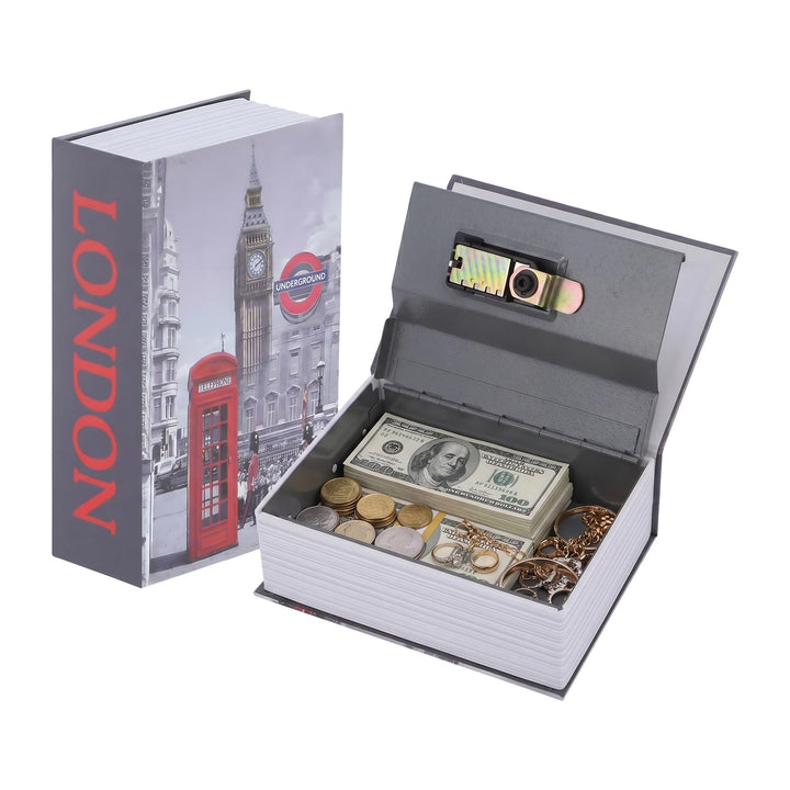 Hapivida Mini Book Safe, Passwortgeschützte Safe Box im Wörterbuch Design für Schmuck Bargeld Dokume