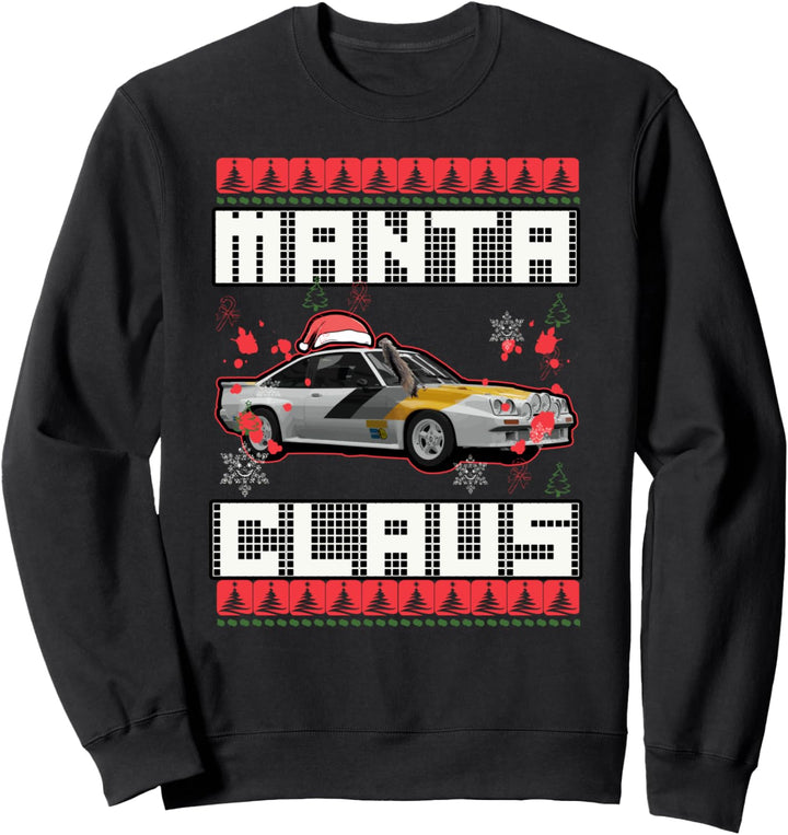 Manta Claus Kultauto Auto Schneeflocken Herz Weihnachten Sweatshirt