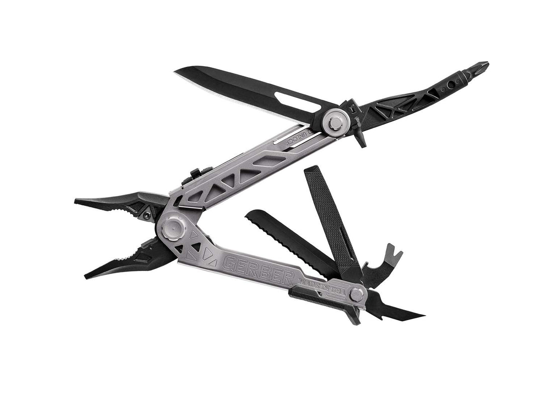 Gerber Multifunktionswerkzeug mit Taschenclip, Einhandöffnung, 14 Funktionen und Nylon-Scheide, Cent