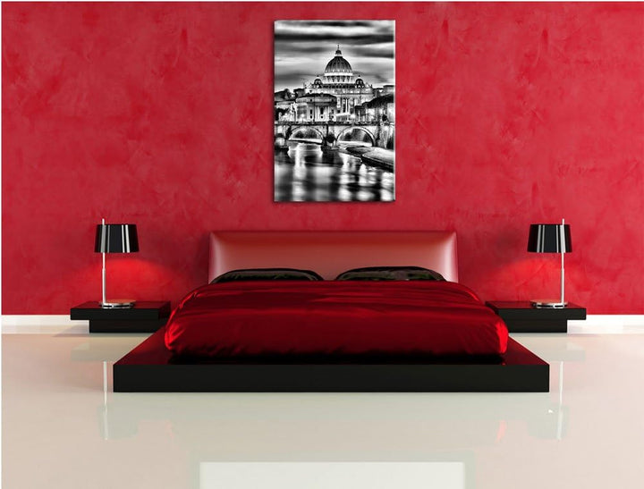 Pixxprint Vatikan Petersplatz / 100x70cm Leinwandbild bespannt auf Holzrahmen/Wandbild Kunstdruck De