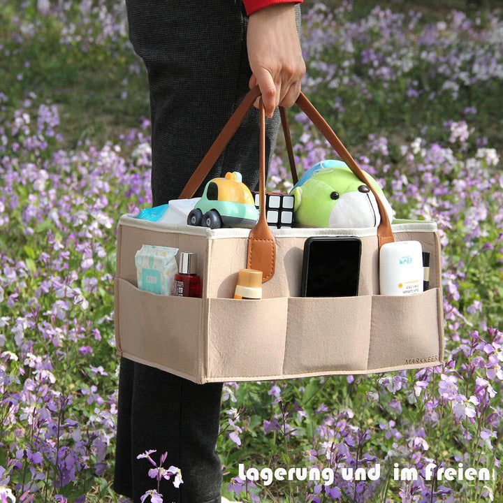 Baby Windel Caddy Organizer Korb tragbar Storage Bin gross Kindergarten Tasche mit Wechselbaren Fäch