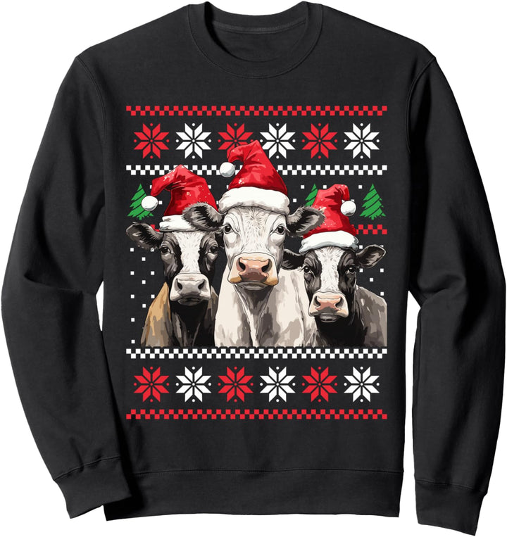 Kühe mit Weihnachtsmützen | Ugly Christmas Sweater Sweatshirt