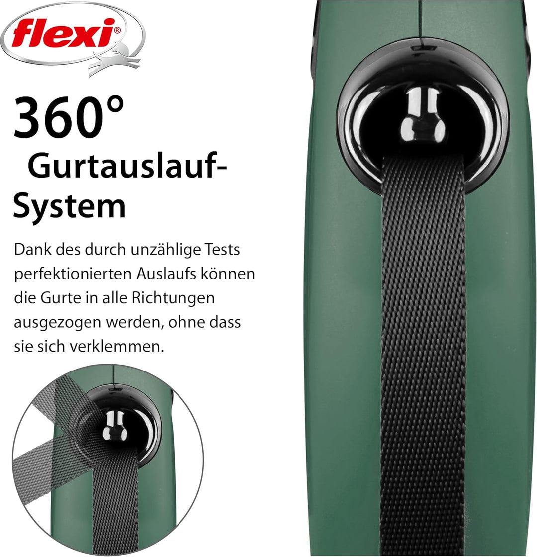 flexi® Classic L Gurt 5 m olivgrün, Roll-Leine für Hunde bis 50 kg Olivgrün L 5m (max. 50 kg), Olivg