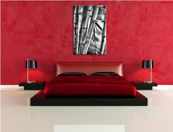 Pixxprint Alter Bambus Wald als Leinwandbild/Grösse: 100x70 cm/Wandbild/Kunstdruck/fertig bespannt,