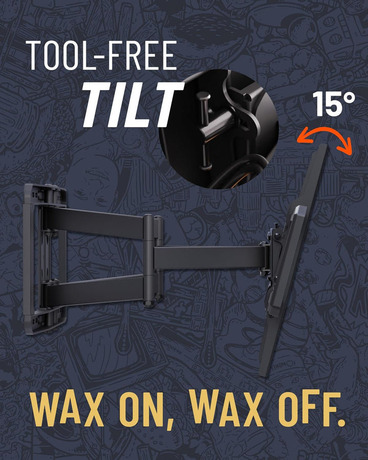 ECHOGEAR Full Motion Articulating TV Wall Mount Bracket for 42"-86" TVs - Easy to Install On 16", 18
