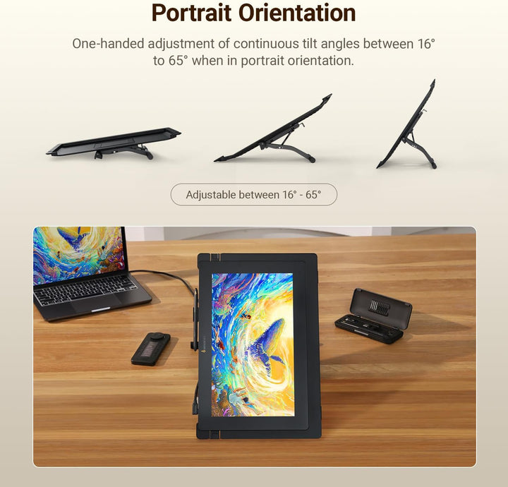 XENCELABS Desktop Easel für Pen Display 16 Bundle and Pen Display 16 Essentials, Verstellbarer Ständ