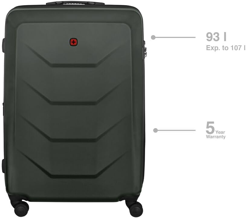 WENGER Prymo Large Hartschalenkoffer mit 4 Rollen, Trolley, Gross, 93 (107) l, Sicherheitsschloss, D