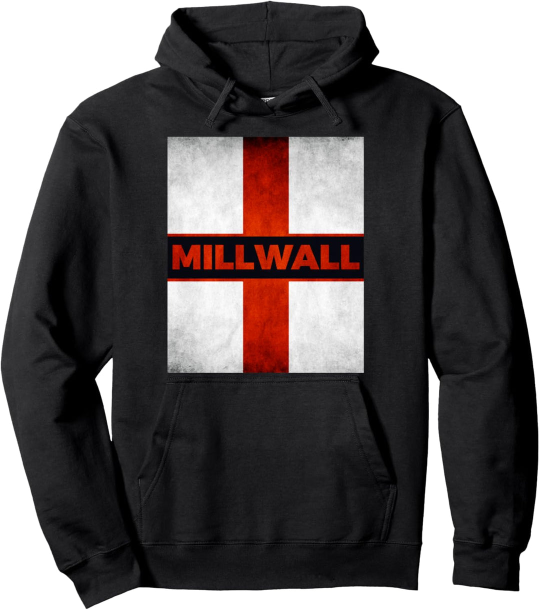 Millwall England Englische Flagge Vintage Pullover Hoodie