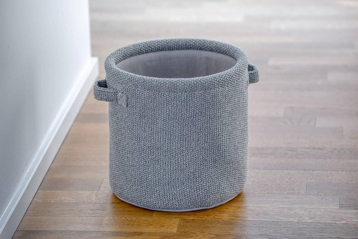nielsen HOME Strickkorb Noa, 40x40 cm, hellgrau, Korb, Dekokorb gestrickt, Baumwolle, Strick,
