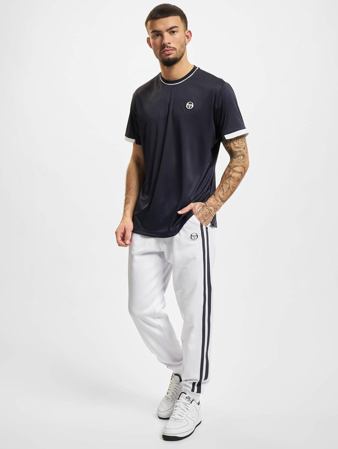 Sergio Tacchini Herren Sporthose S White/Navy (100), S White/Navy (100)