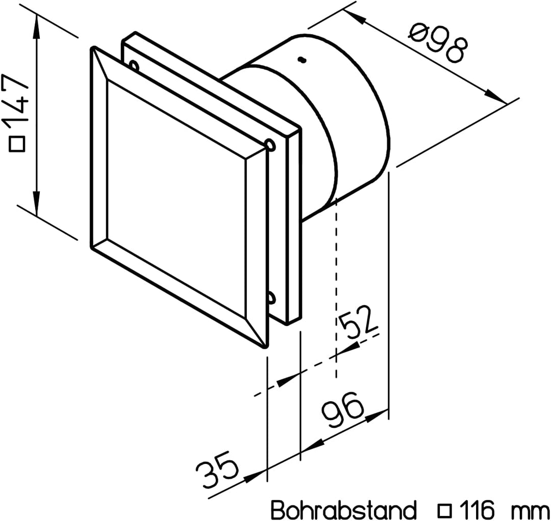 Ritzer Helios Badlüfter M1/100 black wahlweise mit Nachlaufsteuerung, Feuchtesteuerung, Bewegungsmel