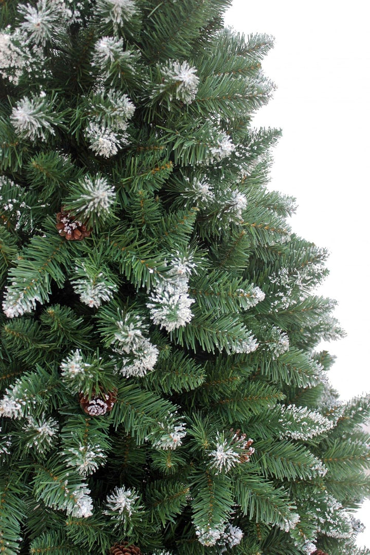 RS Trade HXT 15013 270 cm künstlicher Weihnachtsbaum mit Schnee und Zapfen (Ø ca. 174 cm) ca. 2600 S