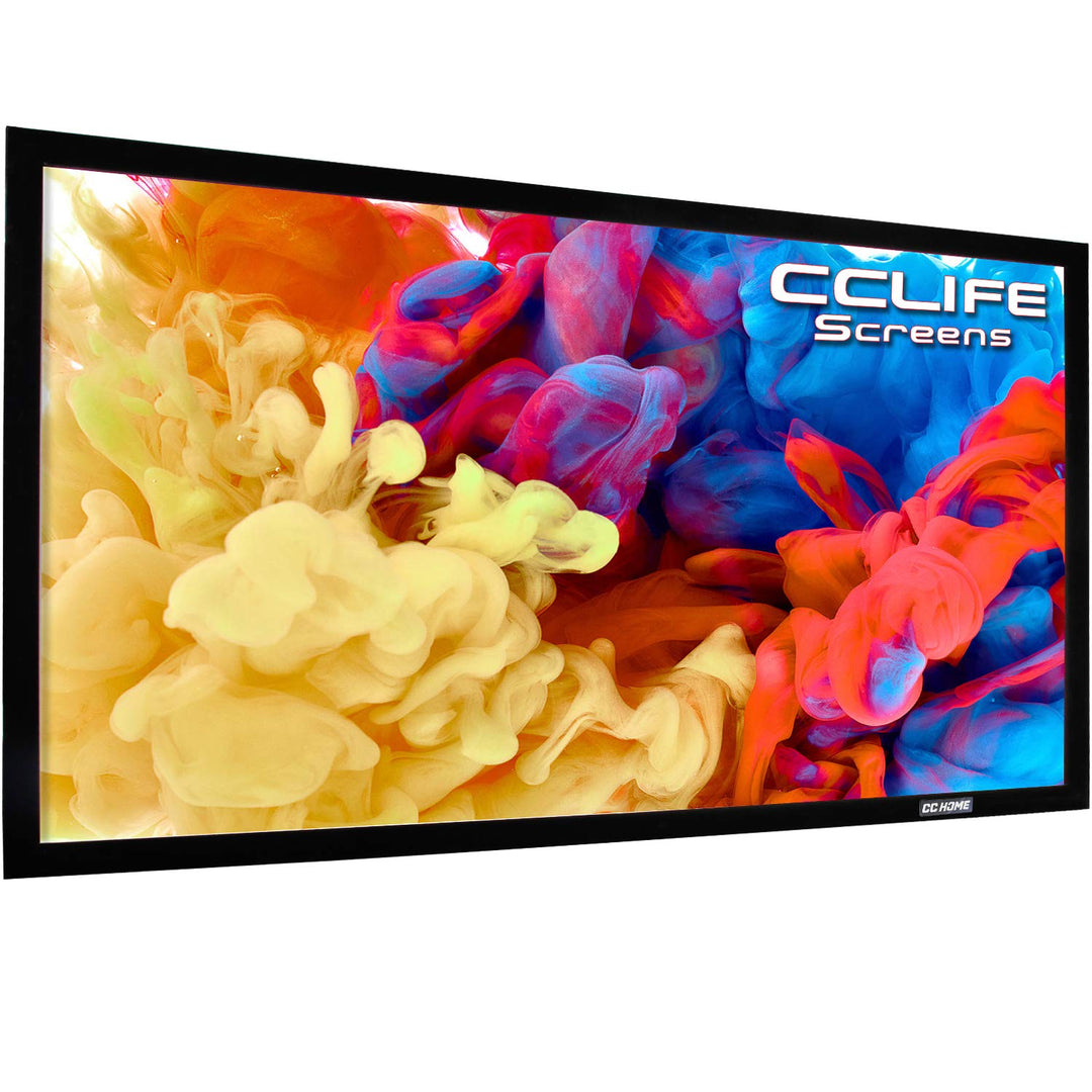 CCLIFE Rahmenleinwand Beamer Leinwand 16:9 100/120/150 Zoll Heimkino Beamerleinwand mit Rahmen Hochk
