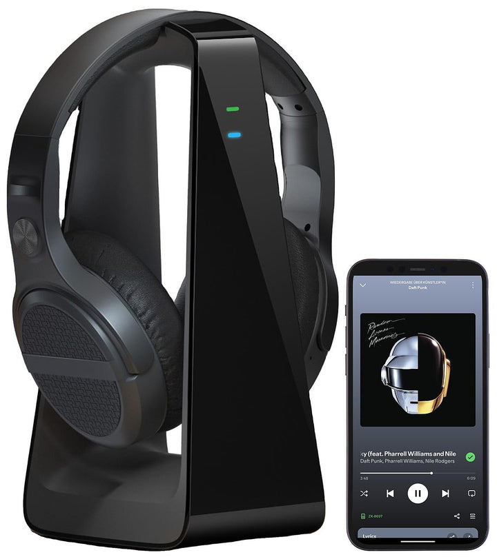 auvisio TV Kopfhörer: Digitaler Stereo-Funkkopfhörer, DSP, Akku, Bluetooth, Ladestation, 30m (Kopfhö