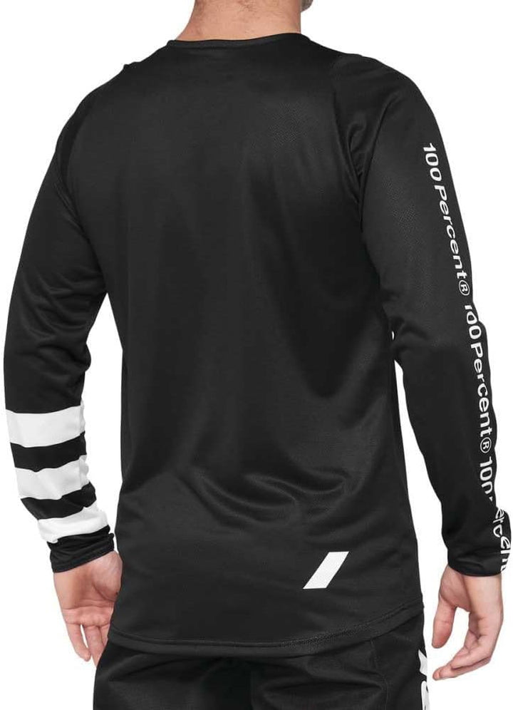 100% MTB WEAR Unisex R-core Youth Jersey Black/White Y-md Pullover, Bunt, S/M