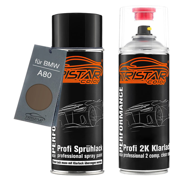 TRISTARcolor Autolack 2K Spraydosen Set für BMW A80 Ferricgrau Metallic/Ferric Grey Metallic Basisla